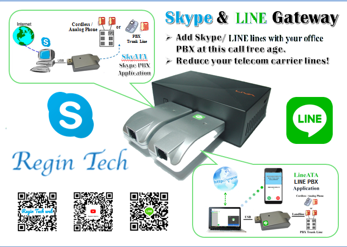 Regintech Skype and Line gateway application for Soho office
