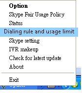 Skype gateway call limit tray 